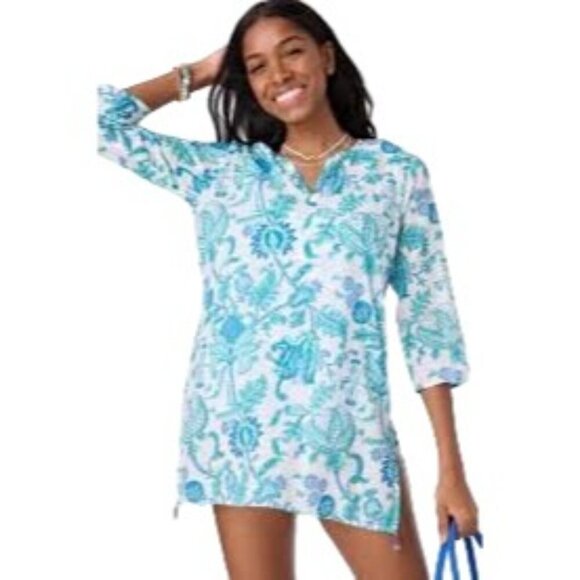 ROBERTA ROLLER RABIT Tunic Resort Coverup Summer Dress Cotton Size Med - Picture 1 of 12